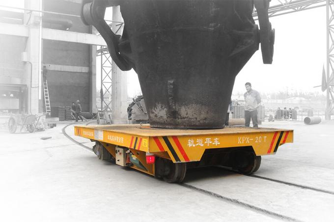 coche de transferencia fundido de la cucharón del carril del bastidor del hierro de 100 toneladas con resistente de alta temperatura
