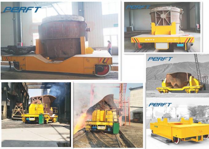 Carro de acero fundido hidráulico de la elevación y de la transferencia del carril de la cucharón del Explosión-tejado para la planta del hierro y siderúrgica