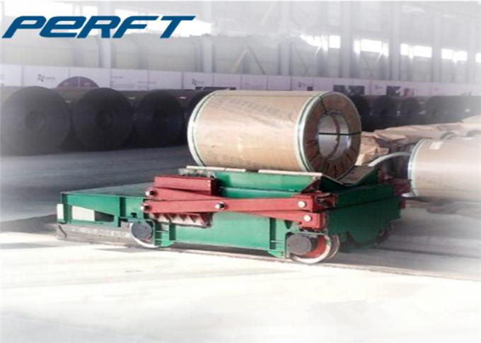 50 toneladas scissor el coche de transferencia de elevación hidráulico del carril de la bobina para el transporte de acero de las bobinas de la fábrica