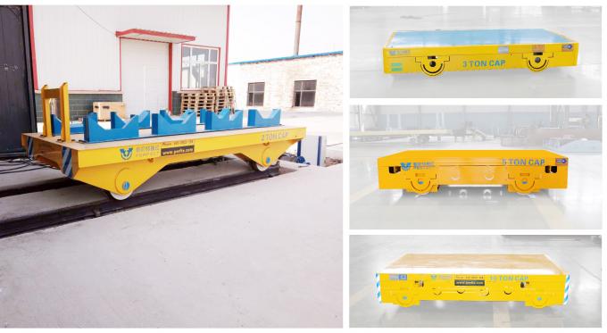 Carro de la transferencia del carril de placa del tambor de cable de 10 T para el transporte industrial del material del almacén