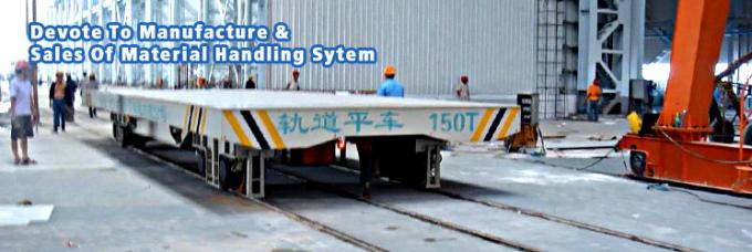 carro resistente dirigido carril de la transferencia del carril de 80 toneladas para la manipulación de materiales industrial